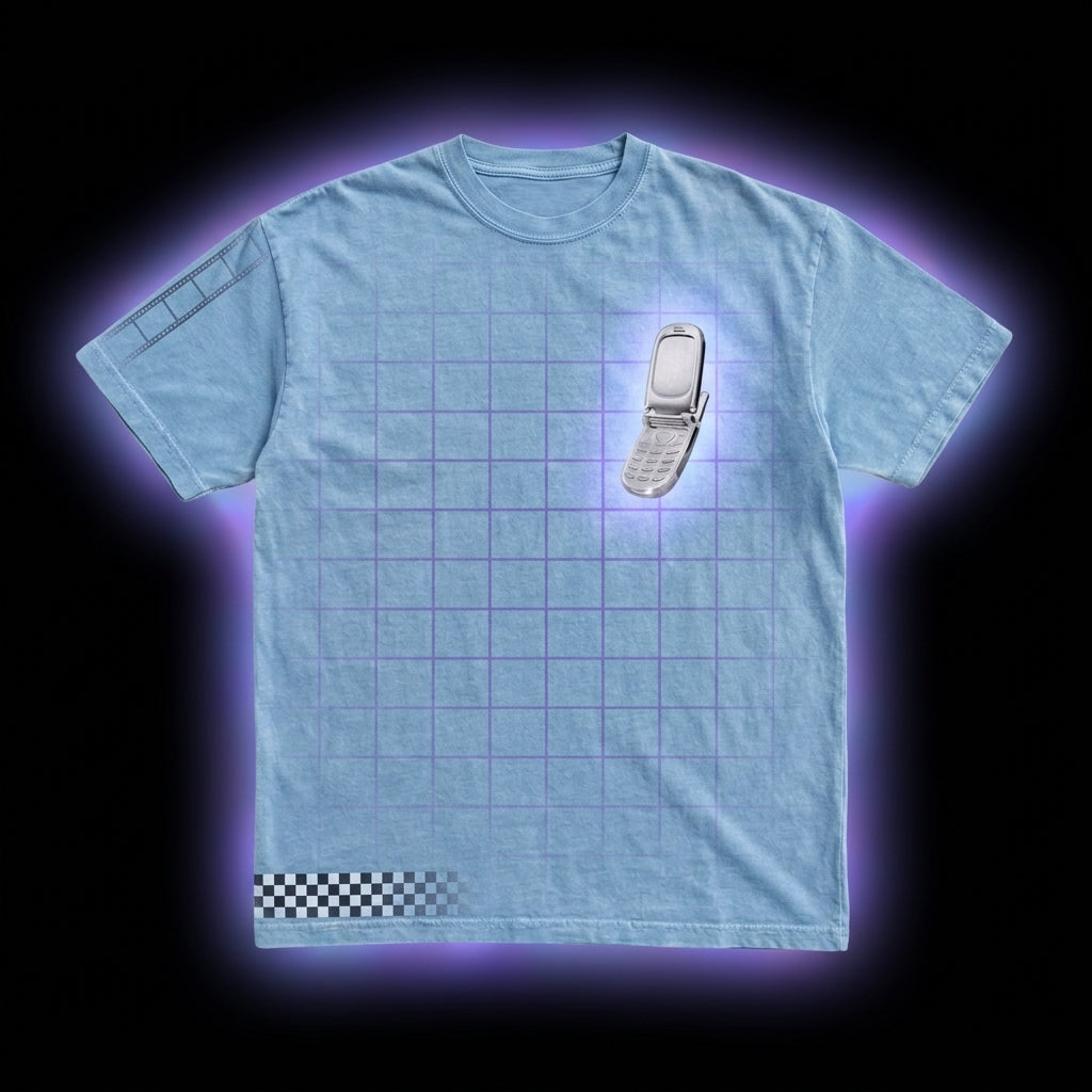 Flip Phone Tee - Blue