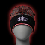 Red Grid Beanie - Black 1