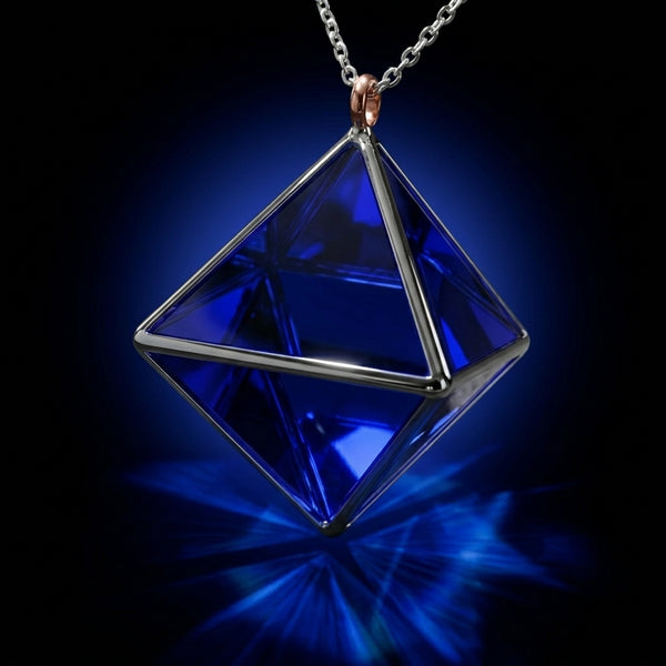 Octahedron Pendant - Blue
