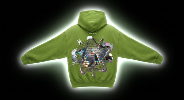 Binary Globe Hoodie — Green — alternate