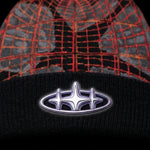 Red Grid Beanie - Black 2