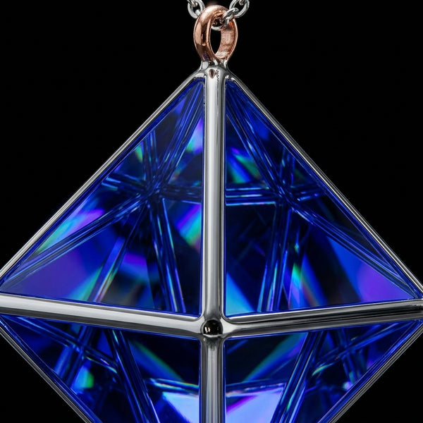 Octahedron Pendant - Blue — alternate